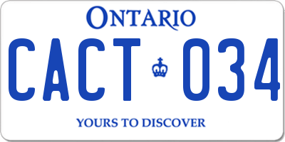 ON license plate CACT034