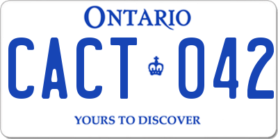 ON license plate CACT042