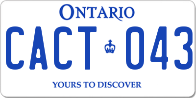 ON license plate CACT043