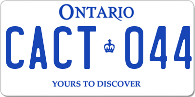 ON license plate CACT044