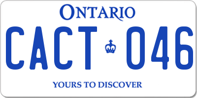 ON license plate CACT046