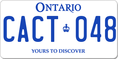 ON license plate CACT048