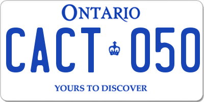 ON license plate CACT050