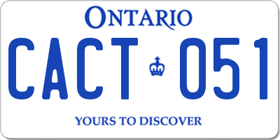 ON license plate CACT051