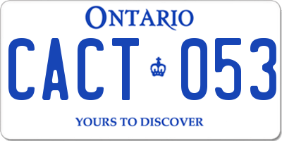 ON license plate CACT053