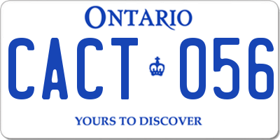 ON license plate CACT056