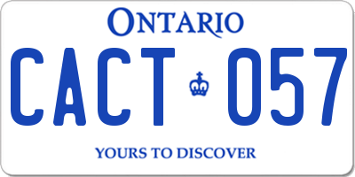 ON license plate CACT057