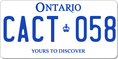 ON license plate CACT058