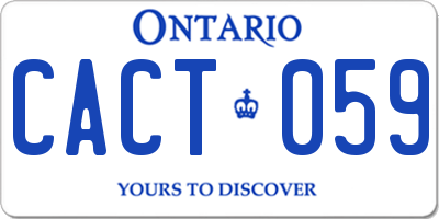 ON license plate CACT059