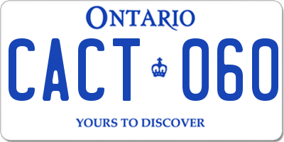 ON license plate CACT060