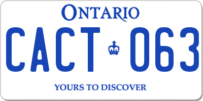 ON license plate CACT063