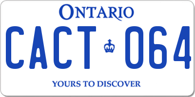 ON license plate CACT064