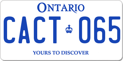 ON license plate CACT065