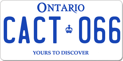 ON license plate CACT066