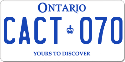 ON license plate CACT070