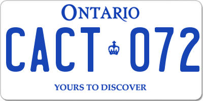 ON license plate CACT072