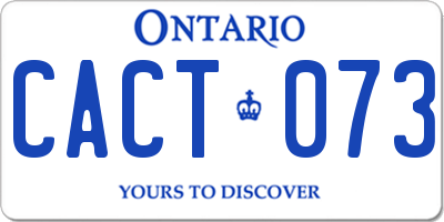 ON license plate CACT073