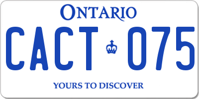 ON license plate CACT075