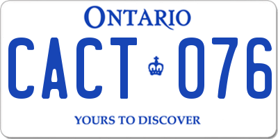 ON license plate CACT076