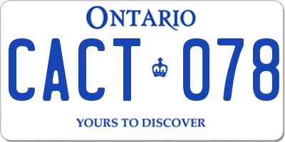 ON license plate CACT078