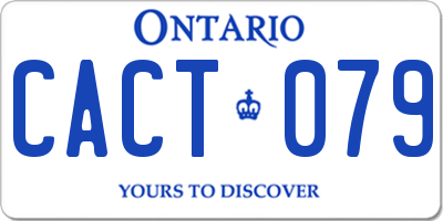 ON license plate CACT079