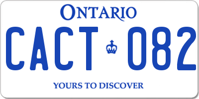 ON license plate CACT082