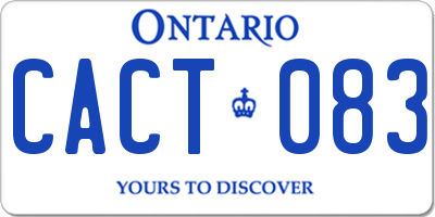 ON license plate CACT083