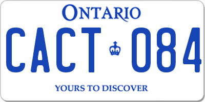 ON license plate CACT084