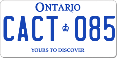 ON license plate CACT085