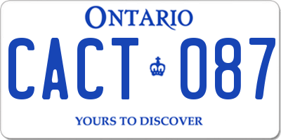 ON license plate CACT087