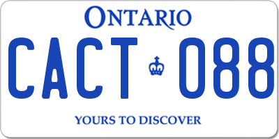 ON license plate CACT088