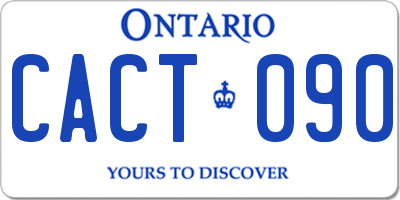 ON license plate CACT090