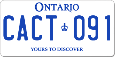 ON license plate CACT091