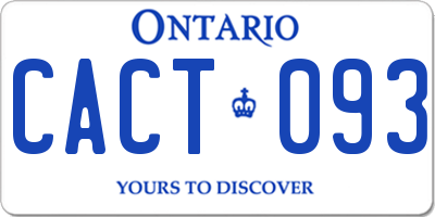 ON license plate CACT093