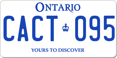 ON license plate CACT095