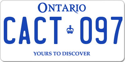 ON license plate CACT097