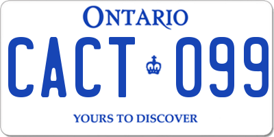 ON license plate CACT099