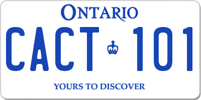 ON license plate CACT101