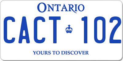 ON license plate CACT102