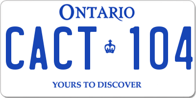 ON license plate CACT104