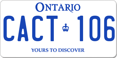 ON license plate CACT106