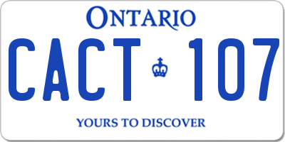 ON license plate CACT107