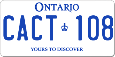 ON license plate CACT108