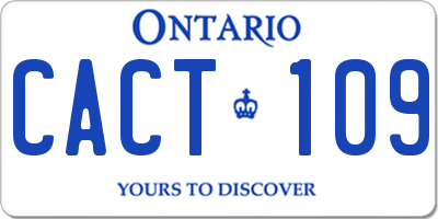 ON license plate CACT109