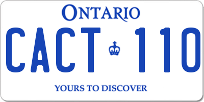 ON license plate CACT110