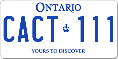 ON license plate CACT111