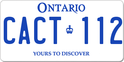 ON license plate CACT112