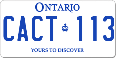 ON license plate CACT113