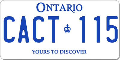 ON license plate CACT115