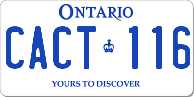 ON license plate CACT116